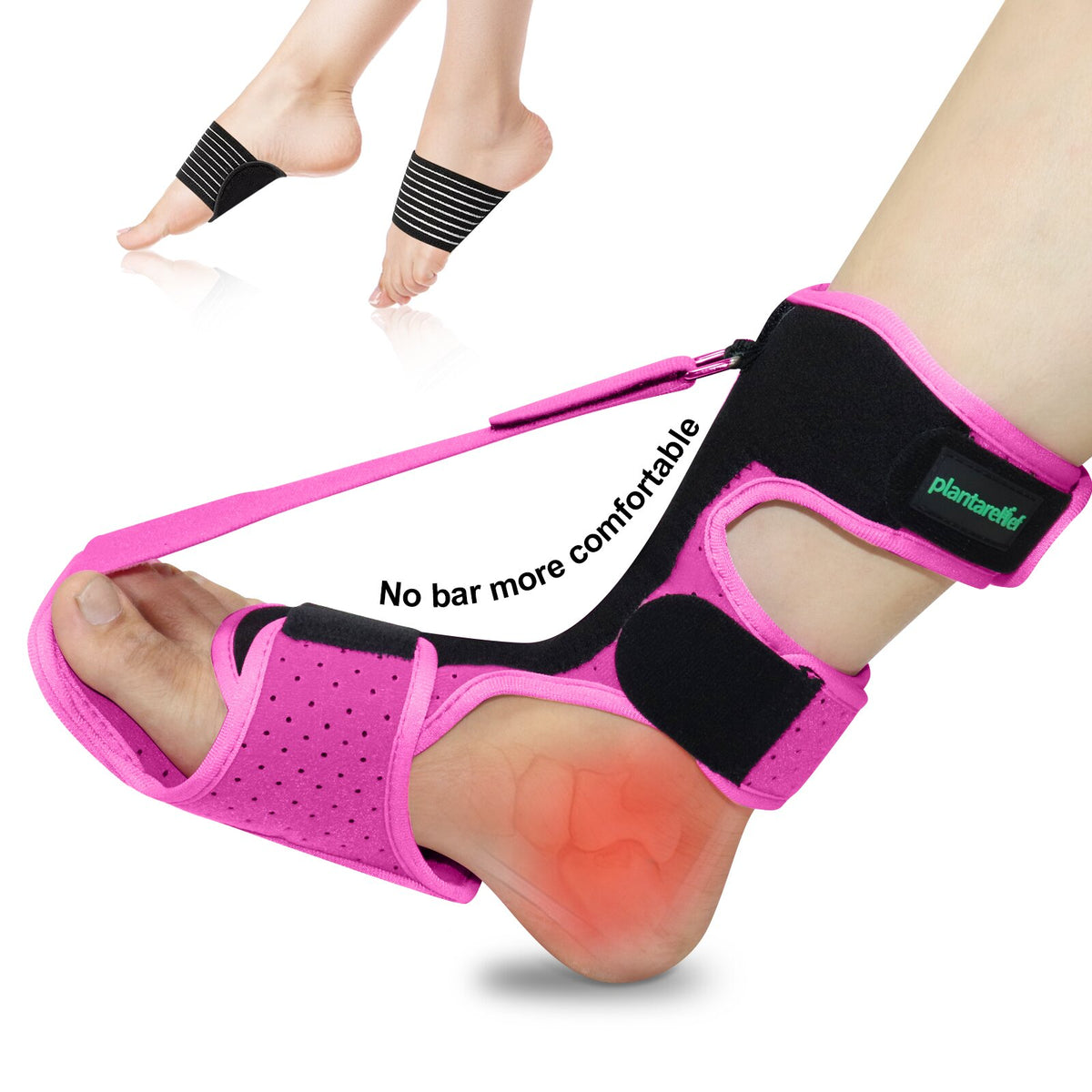 Plantarelief Plantar Fasciitis Splint-No Aluminium Bar Black/Pink/Blue